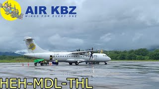 AIR KBZ Flight ExperienceK7842 Heho to Mandalay to Tachileik [upl. by Marthena164]