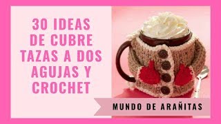 30 ideas para 💜CUBRE TAZAS💜 tejidas a crochet y dos agujas [upl. by Alo]