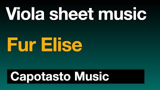 Viola sheet music  Fur Elise  Capotasto Music [upl. by Yriek]