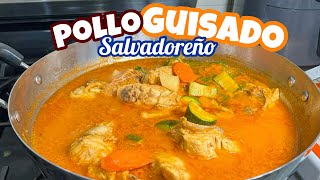 El mejor Pollo Guisado Salvadoreño jugoso que puedes usar para panes con pollo [upl. by Goat452]