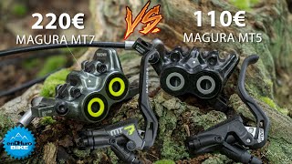 Magura MT5 vs MT7  2 x moins cher  2 x moins efficace  Test comparatif Freins VTT 4 pistons [upl. by Aibsel]