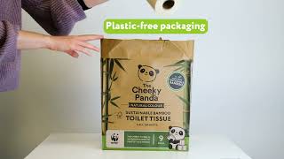 Natural Colour Bamboo Toilet Tissue  The Cheeky Panda SKU NCTOILT9X5 [upl. by Inalaehak300]