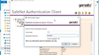 How to Admin logon and user password reset on Safenet eToken [upl. by Yelime783]