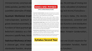 IGNOU MSC PHYSICS SECOND YEAR SYLLABUS [upl. by Inram]