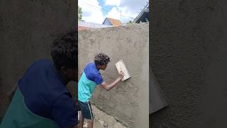 Compound wall plaster 💪💪💪 shorts shortsfeed plaster shortvideo satisfying plasterer ytshorts [upl. by Rancell]