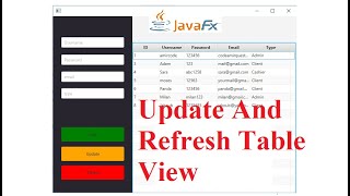 JavaFX Scene Builder Tutorial 42  Update and Refresh TableView and Database SQL [upl. by Anitsihc]