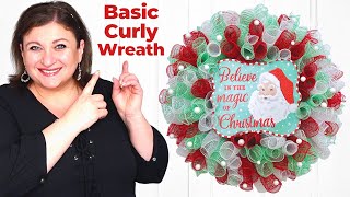 Easily Create a STUNNING Curly Deco Mesh Christmas Wreath at HOME [upl. by Aynom795]