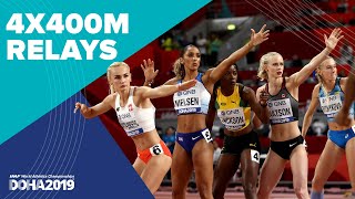 Mens and Womens 4x400m Relay Finals  World Athletics Championships Doha 2019 [upl. by Wilscam]