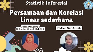 Persamaan Garis Regresi Linear Sederhana  Fadilah Nur Azizah [upl. by Eceirahs]