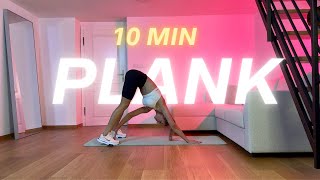 10 Min Plank Workout with 13 variations for Slim Waist Abs amp Core 🔥 [upl. by Aran]