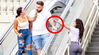 THE BEST ESCALATOR PRANKS COUPLES REACTIONS [upl. by Laureen]