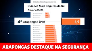 ARAPONGAS É O 4º MUNICÍPIO MAIS SEGURO DO SUL DO PAÍS [upl. by Enneirb]