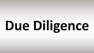 How to Pronounce Due Diligence [upl. by Luther]