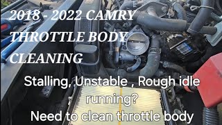 2018 2019 2020 2021 2022 CAMRY SE Electrical Throttle Body Cleaning [upl. by Ativak]