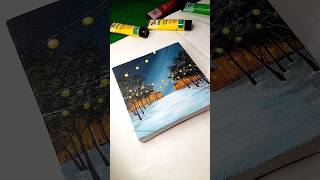 Winter Scenery painting 🤗🎨 acrylicpainting easytutorial artshorts [upl. by Kendricks]