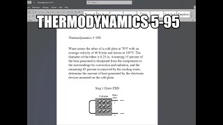 Thermodynamics 595 Water enters the tubes of a cold plate at 70°F with an average velocity of 40 [upl. by Lenej]