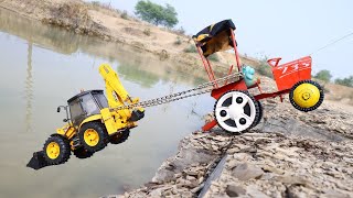 JCB 5CX And Tata Dumper Accident Pulling Out HMT Tractor  Cartoon Jcb Tractor  Tata Tipper [upl. by Rj]