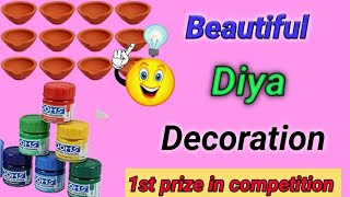 DIY easy diya decoration ideas at homediya decoration ideas for school competitiondiya decoration🪔 [upl. by Hgielsa656]