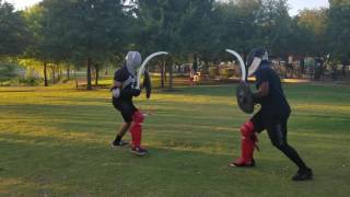 Shotel Ethiopian Sickle Sword Sparring [upl. by Boys]