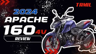 2024 TVS Apache 160 4v Review in TAMIL tvsapache1604v tvsapachertr1604vbs6 [upl. by Ahsimek]