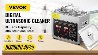 VEVOR 2L 3L 6L 10L 22L 30L Ultrasonic Cleaner Stainless Steel Portable Heated Cleaning Washing [upl. by Norrie300]