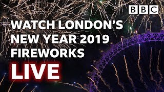 Londons New Years Fireworks 2019 LIVE 🎆🤩🎉  BBC [upl. by Imelda]