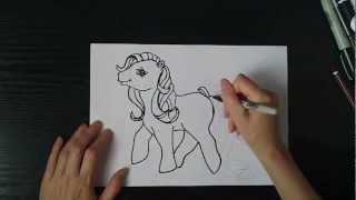 How to draw a cute pony Kак нарисовать пони [upl. by Janel]