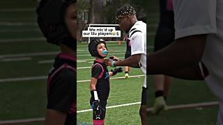 Micing up 12u players is too funny😂🤝 7v7 7v7football shorts football [upl. by Nilcaj]