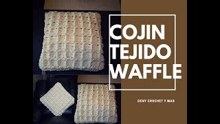 Como hacer un cojin tejido en punto waffle en crochet [upl. by Lered294]