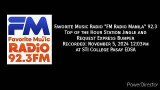 923 FM Radio Manila Aircheck  Station Jingle TOTH ID and Request Express Bumper [upl. by Hgielanna]