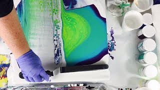 No SILICONE Fluid Painting SWIPE over ACRYLIC POURING [upl. by Engelbert]