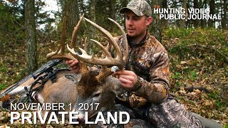 Private Land Nov 1 7 Yard Bow Kill Calling in a Giant Buck  The Hunting Public [upl. by Teodor818]