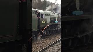 Lord Dowding 34052 BathSpa locomotive Railtour steam express slipping bulleid pacific [upl. by Babs180]