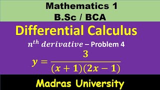 𝒚𝟑𝒙𝟏𝟐𝒙−𝟏 nth derivative Differential calculus  Mathematics 1  Madras university [upl. by Eirehc]