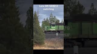 A lone EX BN SD402 switching in Rathdrum ID bnsf [upl. by Ahsyad143]