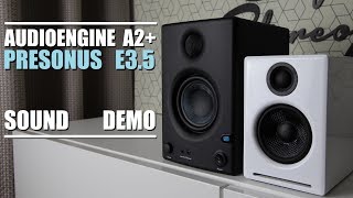 Presonus Eris E35 vs Audioengine A2  Sound Demo w Bass Test [upl. by Mcconaghy69]