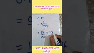 Converting a decimal into percentage shorts vedio easy percentage ytshorts [upl. by Eannej440]