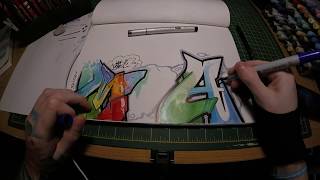 Graffiti Art with Copic Markers  Letter A [upl. by Eloccin]