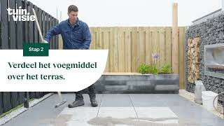 Tuinvisie Terrastegels voegen met voegmortel [upl. by Neelahs399]