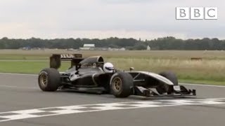 The Stig takes the F1style Lotus round the track  Top Gear  BBC [upl. by Nnylrefinnej]