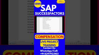 SAP SuccessFactors Compensation Training Video 51 31 Aug 2024 sapsuccessfactorstraining [upl. by Obadiah579]