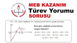 MEB Kazanım Türev Yorumu Sorusu türev [upl. by Bogart937]