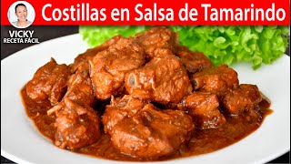 COSTILLAS EN SALSA DE TAMARINDO  Vicky Receta Facil [upl. by Marlie781]