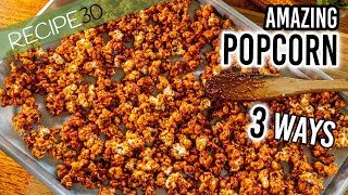 3 Delicious Popcorn Flavors  Best made at home [upl. by Adhamh]