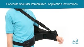 Concorde Shoulder Immobilizer – Sling and External Rotation Bar – Application Instructions [upl. by Arracot937]