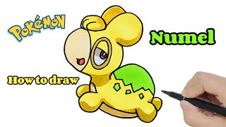 How to Draw Numel from POKEMON with Colorful Markers Step by Step Easy and Fun for beginners [upl. by Gnivre471]