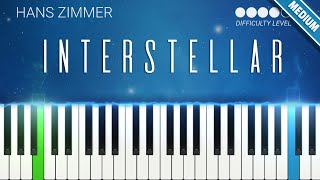 Interstellar Main Theme  Hans Zimmer  INTERMEDIATE Piano Tutorial [upl. by Ydnew]