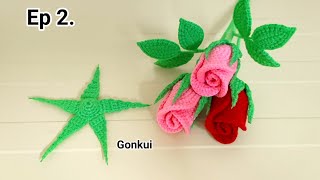 🌹Ep2 Sepals  Easy crochet rose for beginners  Crochet Flower Bouquet crochetflower crochet [upl. by Karia]