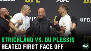 Sean Strickland vs Dricus Du Plessis Heated Face Off [upl. by Kleper731]