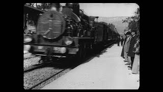 Actual 4K Scan The Arrival of a Train at La Ciotat Station  Lumière Brothers  1896 [upl. by Ahsikcin]